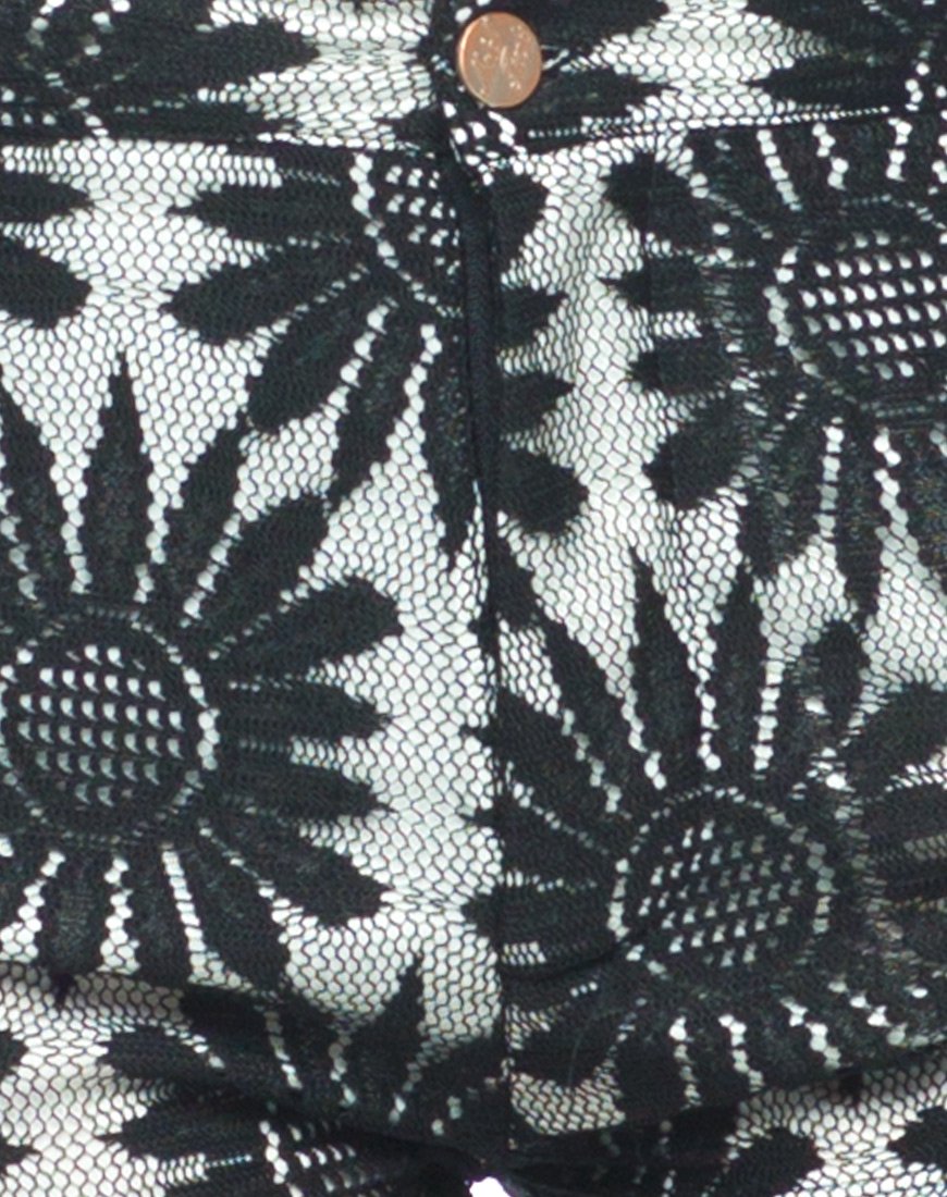 Image of Motel Taylor Short in Black and White Sunflower Lace
