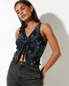 image of Tazuma Crop Top in Butterfly Vine Flock Blue