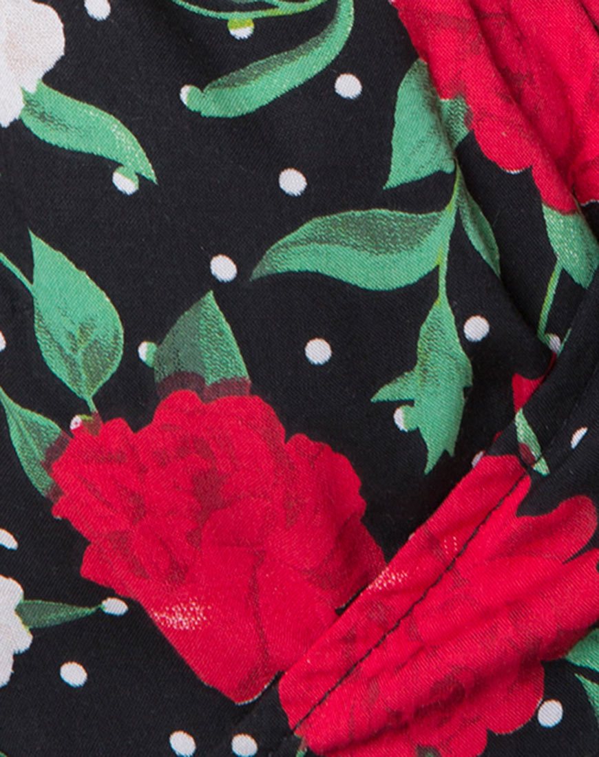 Image of Shaab Skater Dress in Polka Rose Black