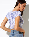 Image of Tince Crop Top in 20s Cherub White Blue