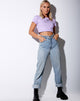 Image of Tindy Crop Top in Lilac Cherub Embro