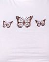 Ivory Triple Butterfly Embro