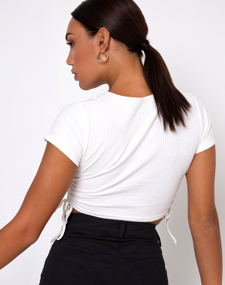 Image of Tiner Crop Top in Rib Ivory