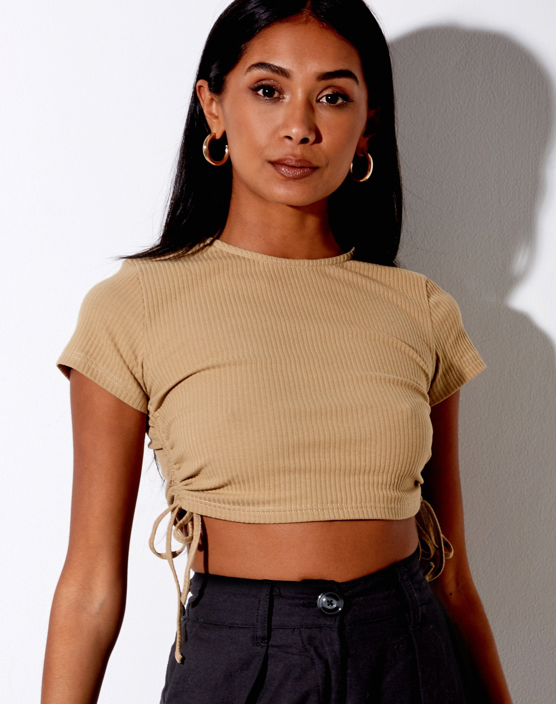 Image of Tiner Crop Top in Rib Cocoa
