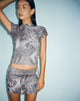 image of Ina Low Rise Mini Skirt in Dystopian Crease Grey