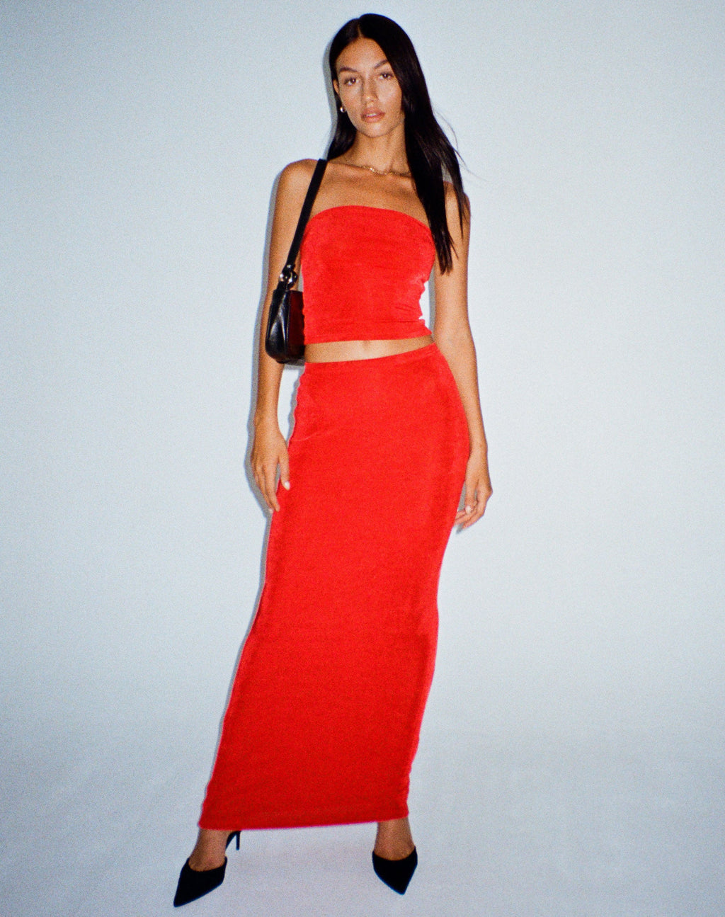New Tulus Flood Maxi Skirt in Red