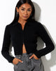 Image of Tuzip Cardi in Knit Black