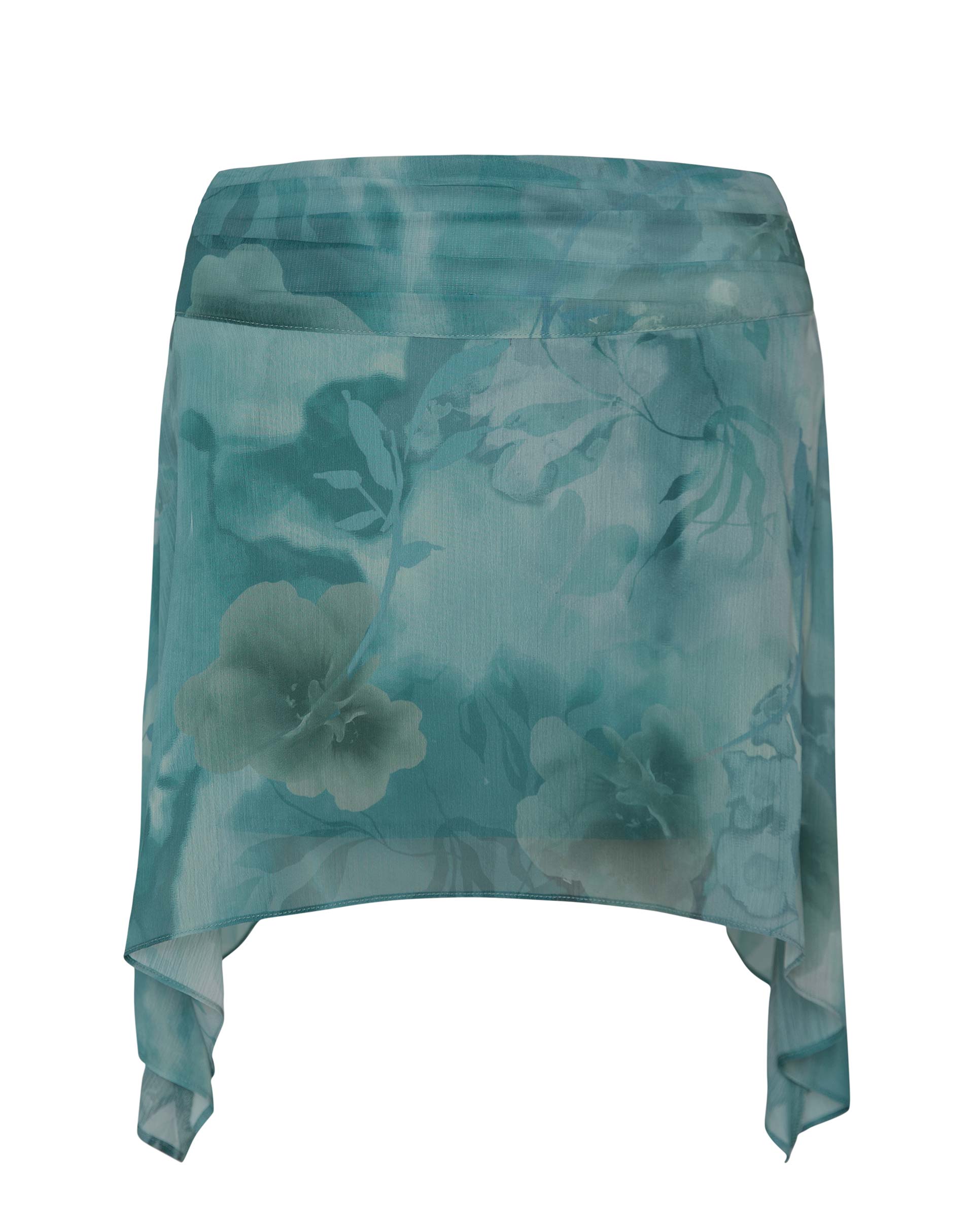 image of Tyler Mini Skirt in Watercolour Floral Blue