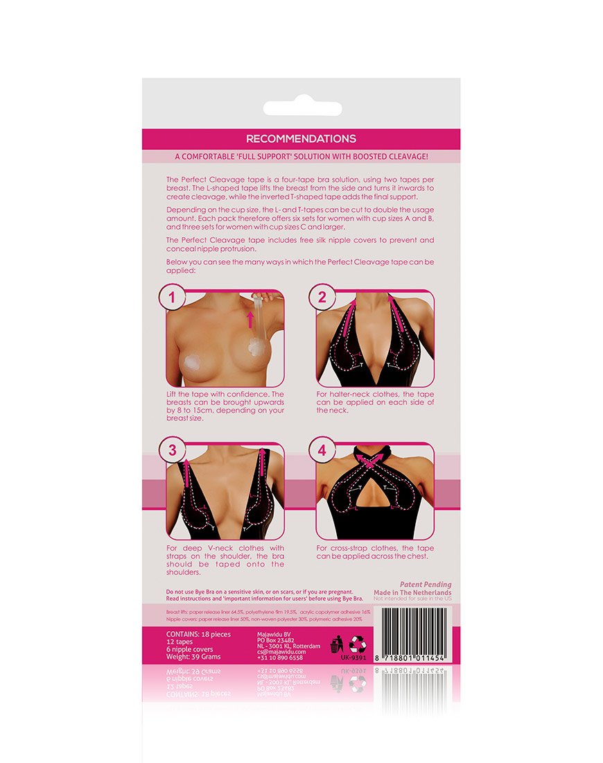 Image of Bye Bra Cleavage Tape and Silk Nipple Covers Cup A-F