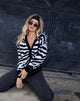 Image of Uriela Cardigan in Knit Zebra Black and White