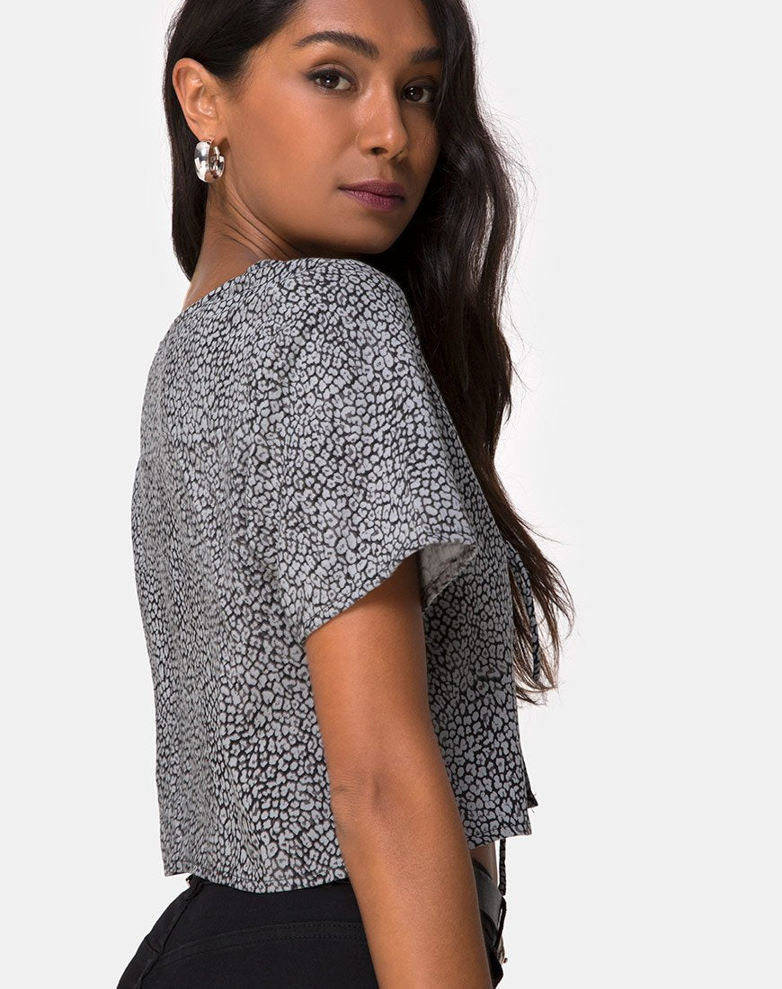 Image of Vaco Blouse in Ditsy Leopard Grey