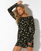 Image of Vance Mini Dress in Lemon and Lime Black