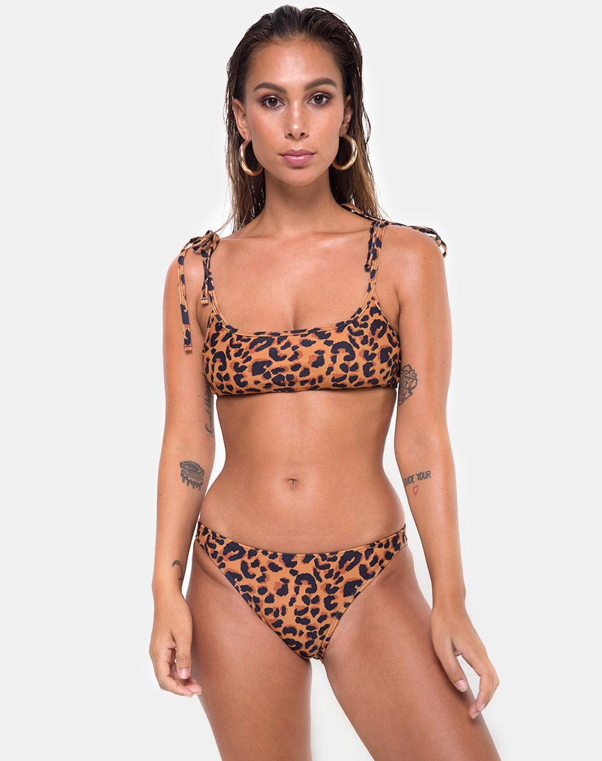 Image of Vanna Bikini Bottom in Burn Out Leopard