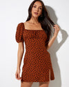 Image of Varie Mini Dress in Dainty Daisy Bombay Brown