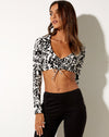 Image of Vetry Long Sleeve Top in Wrapped Gothic Black and White