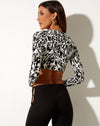 Image of Vetry Long Sleeve Top in Wrapped Gothic Black and White