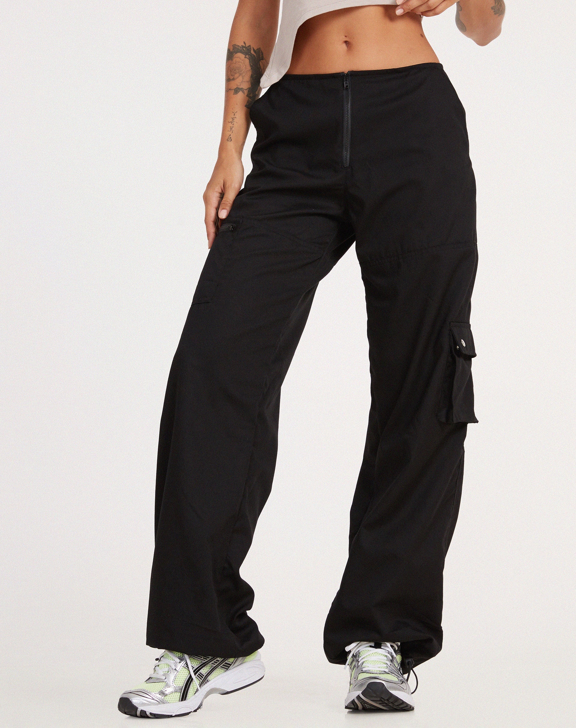 image of Xander Cargo Trouser in Cotton Drill Black