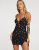 IMAGE OF Yakinta Mini Dress in Femme Floral Black and Gold
