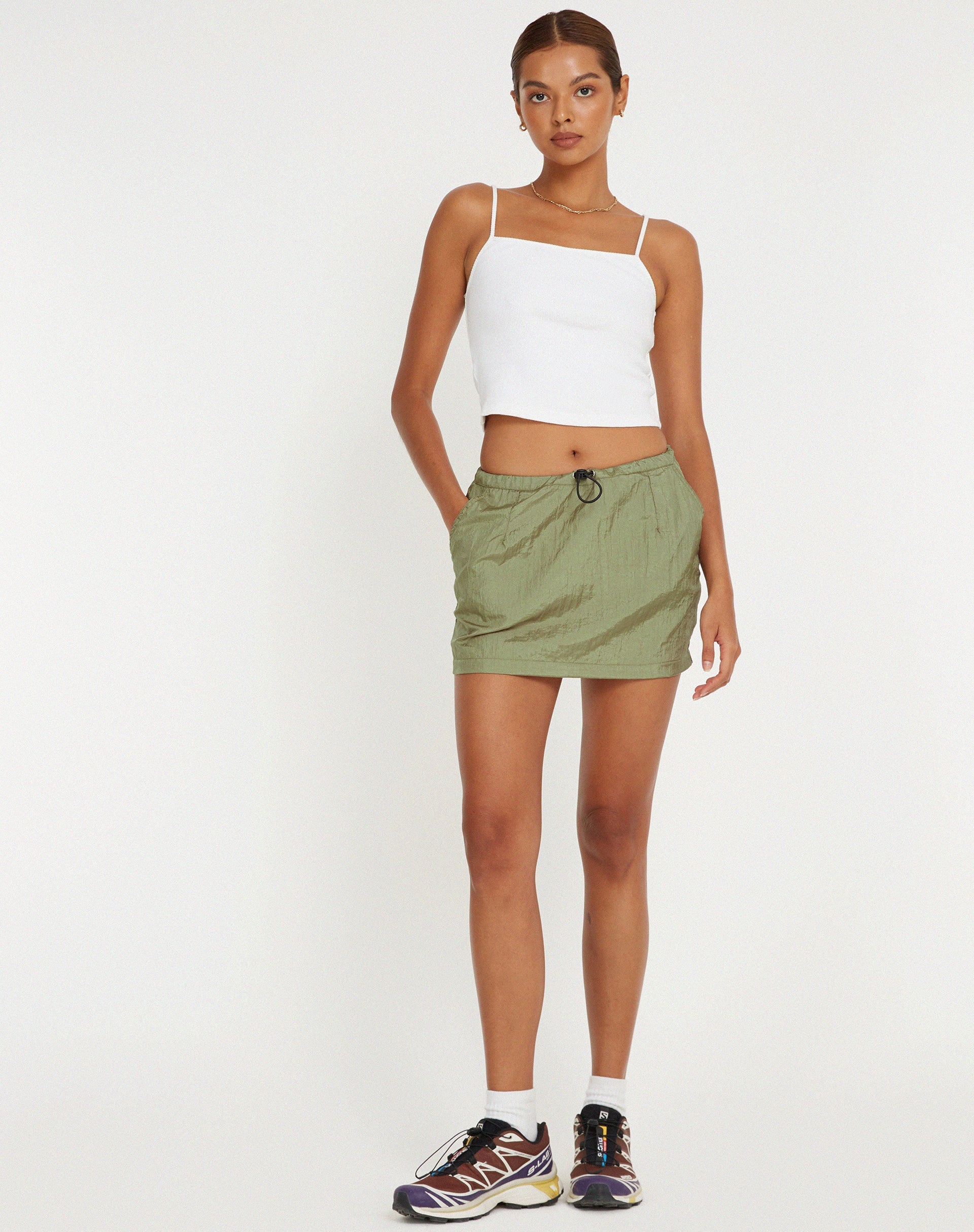 image of Xenpy Mini Skirt in Silver Green