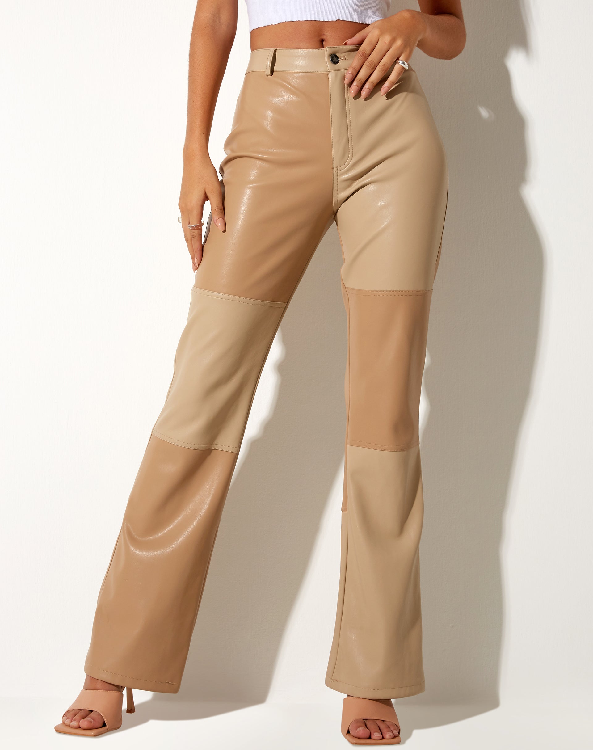 Tan flare clearance pants