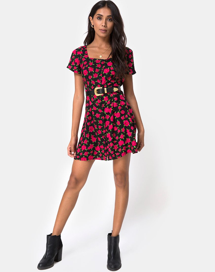 Image of Zavacca Dress in Red Bloom