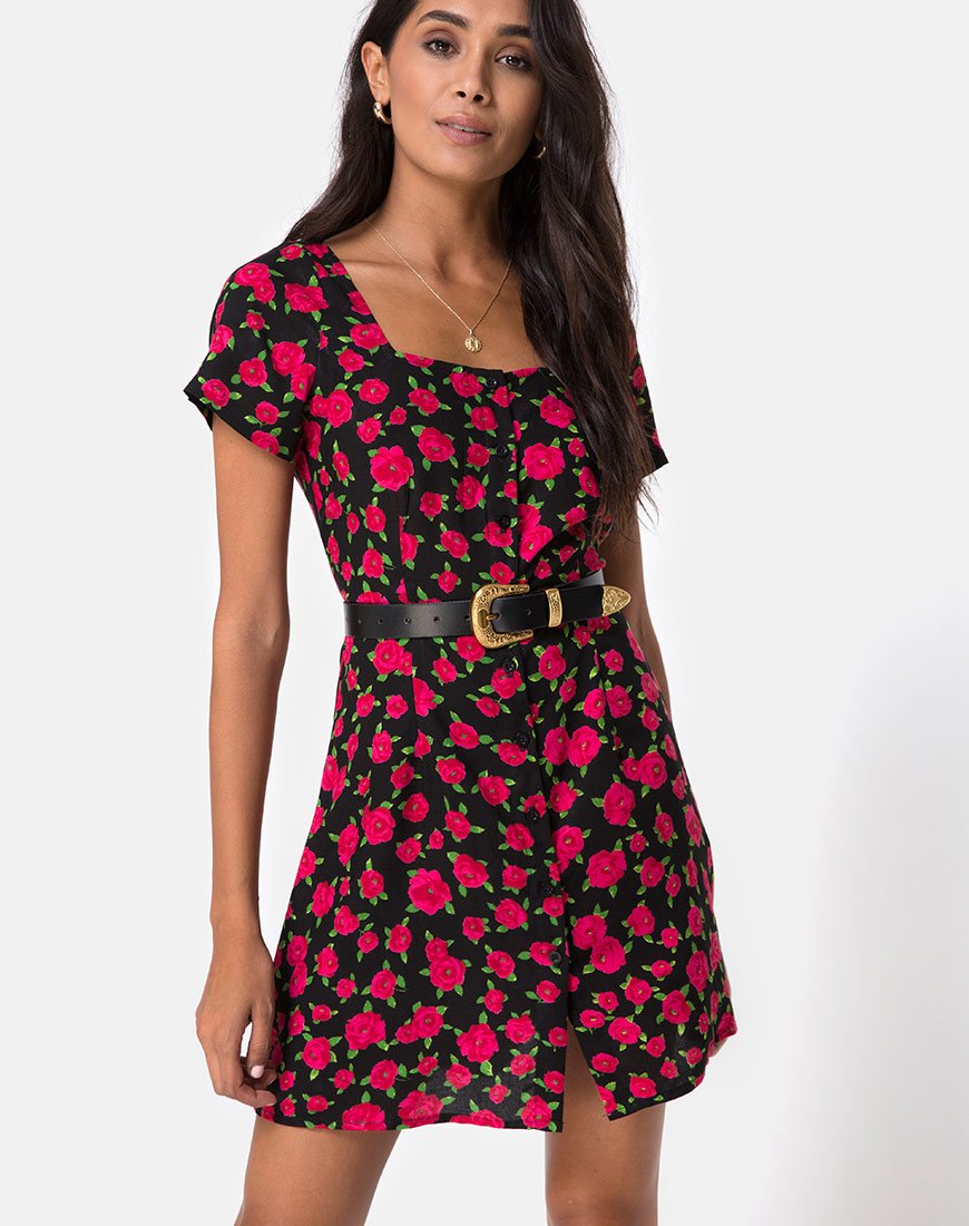Image of Zavacca Dress in Red Bloom