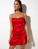 Image of Zenda Mini Dress in Satin Red