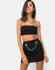 Image of Zenda Bodycon Skirt in Black with SIlver Chain