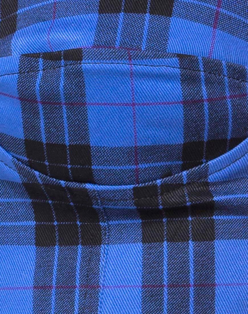 Image of Zipshi Cropped Top in Tartan Blue