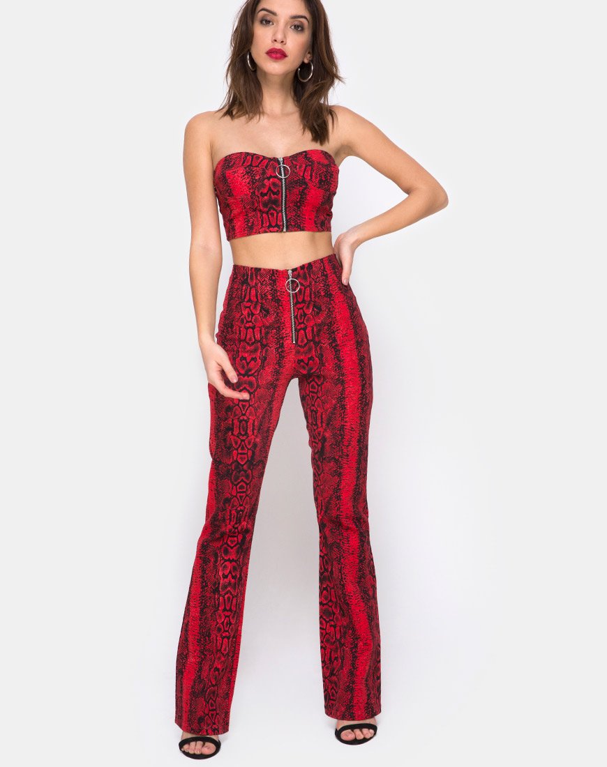 Image of Zolia Trouser in Snake Red