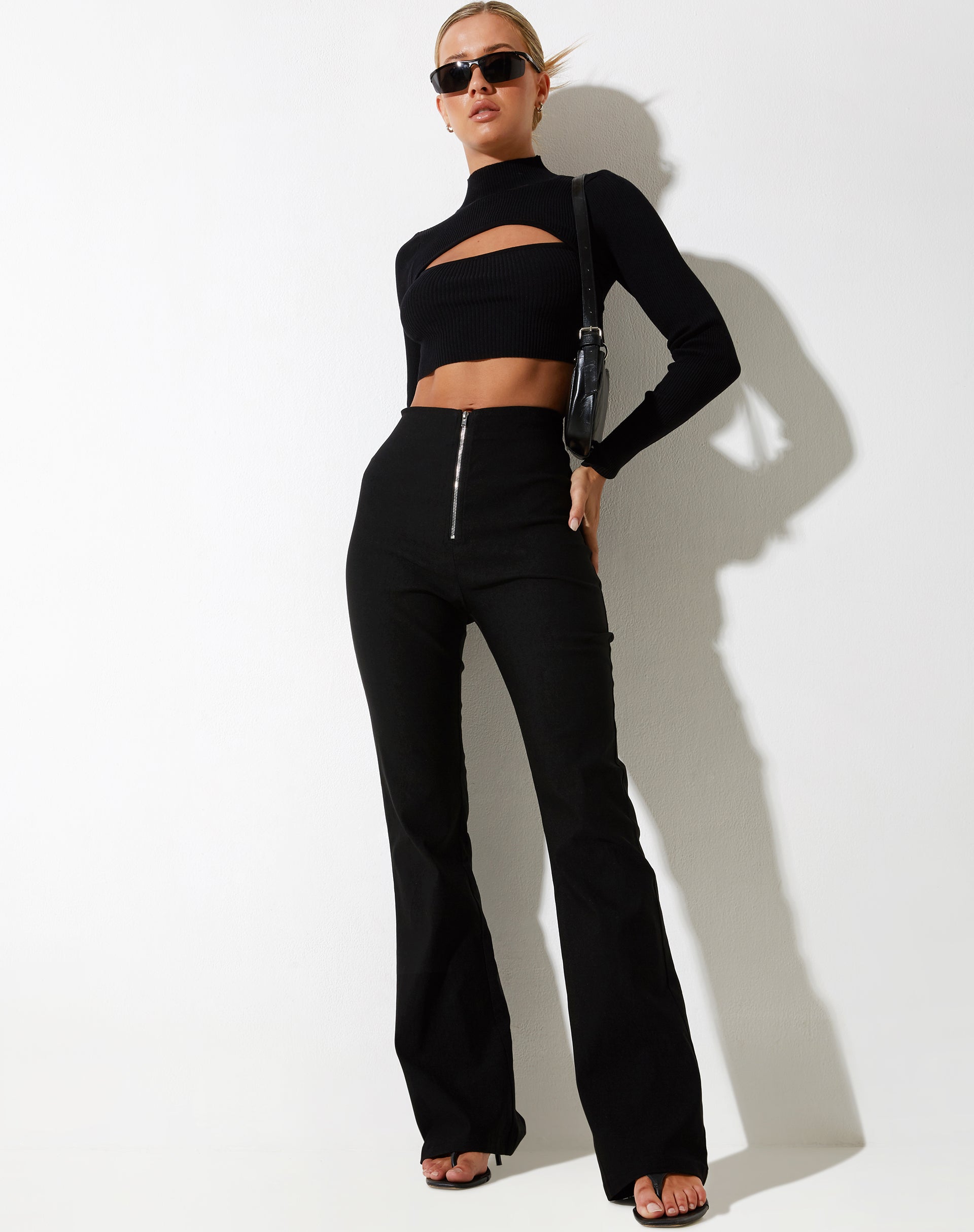 image of Zorah Flare Trouser in Tailoring Black