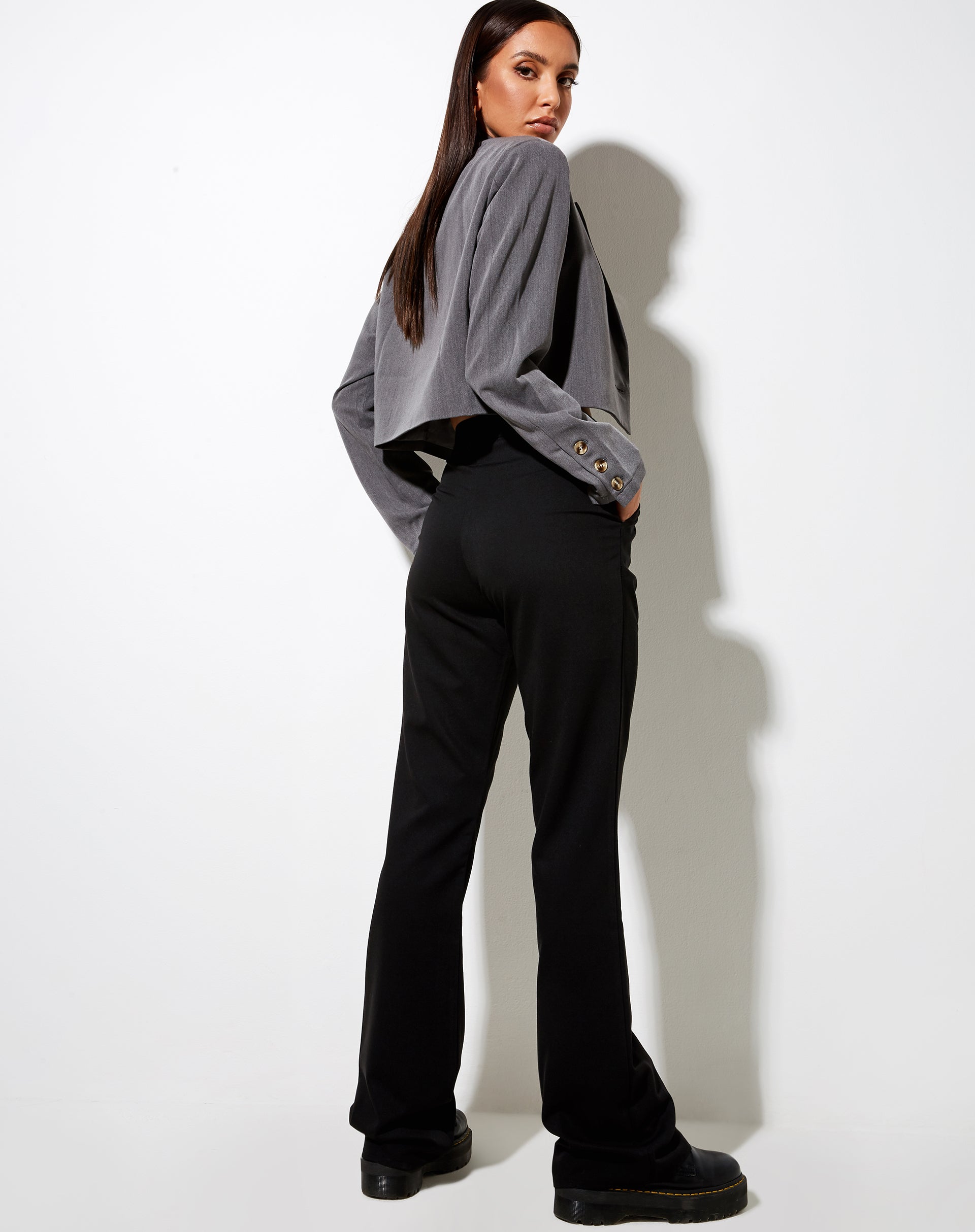 Image of Zoven Flare Trouser in Tailoring Black