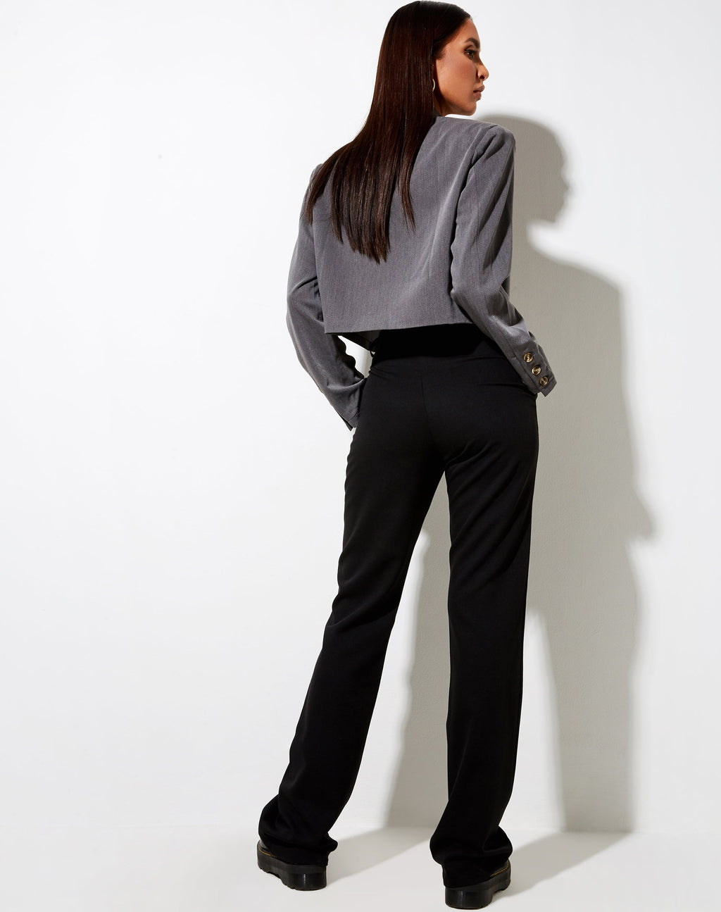 Zoven Flare Trouser in Tailoring Black