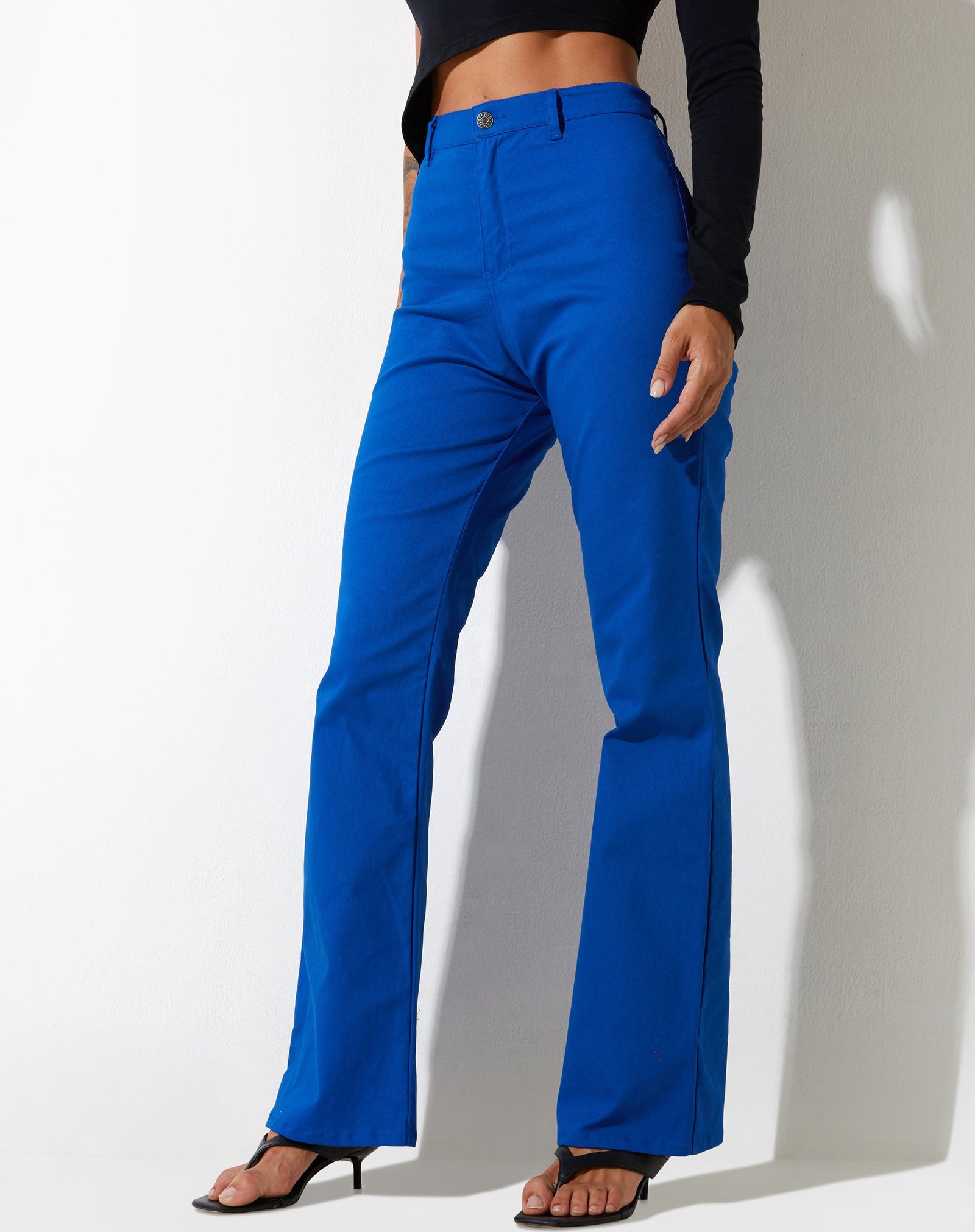 LTS Tall Womens Cobalt Blue Split Front Slim Trousers  Long Tall Sally