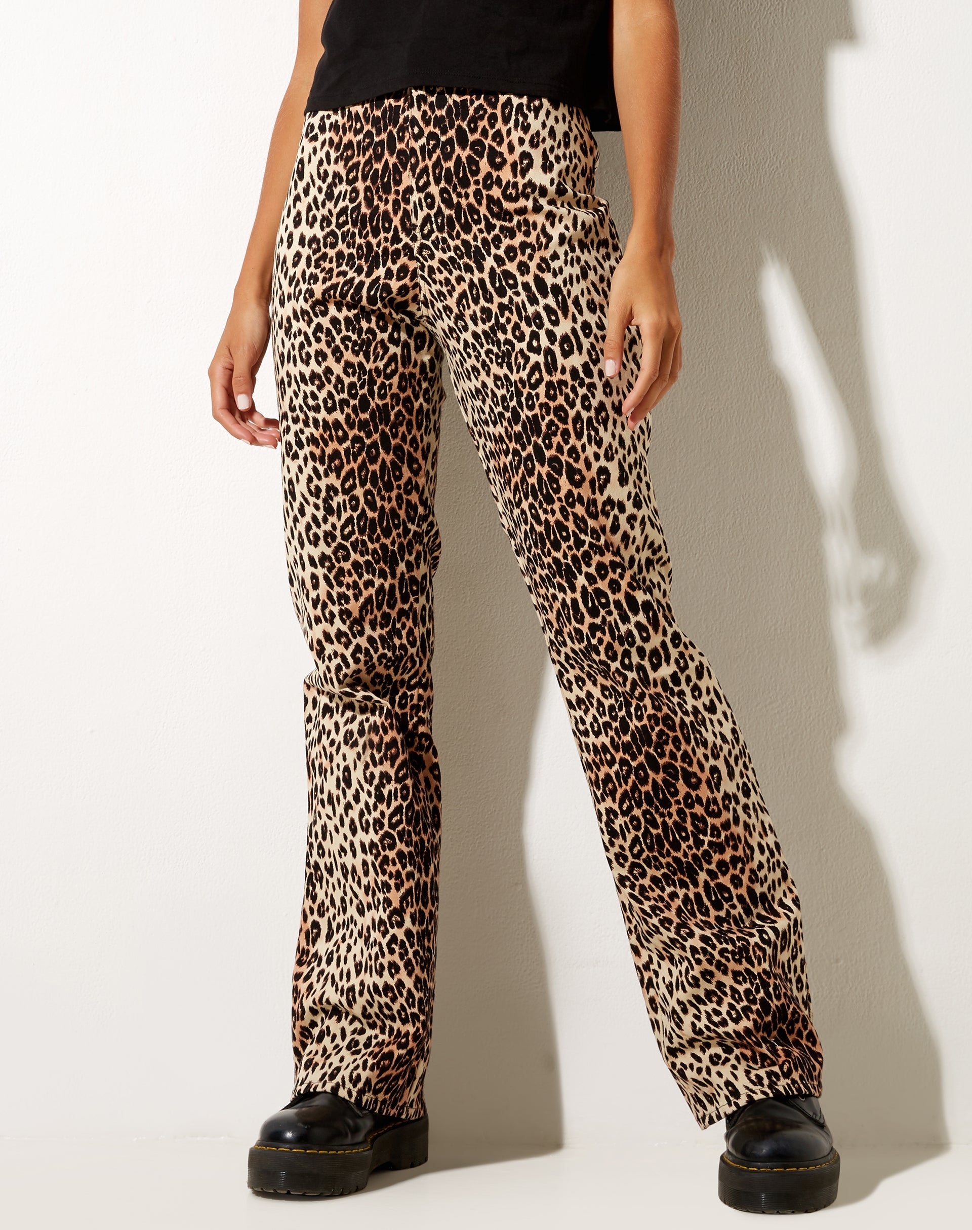 Stella pants - black cheetah - Horsefeathers
