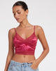 image of Dyrana Crop Top in Rose Flock Magenta