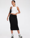 image of Magata Midi Skirt in Jersey Plise Black