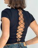 Image of Sayda Lace Back Top in Black