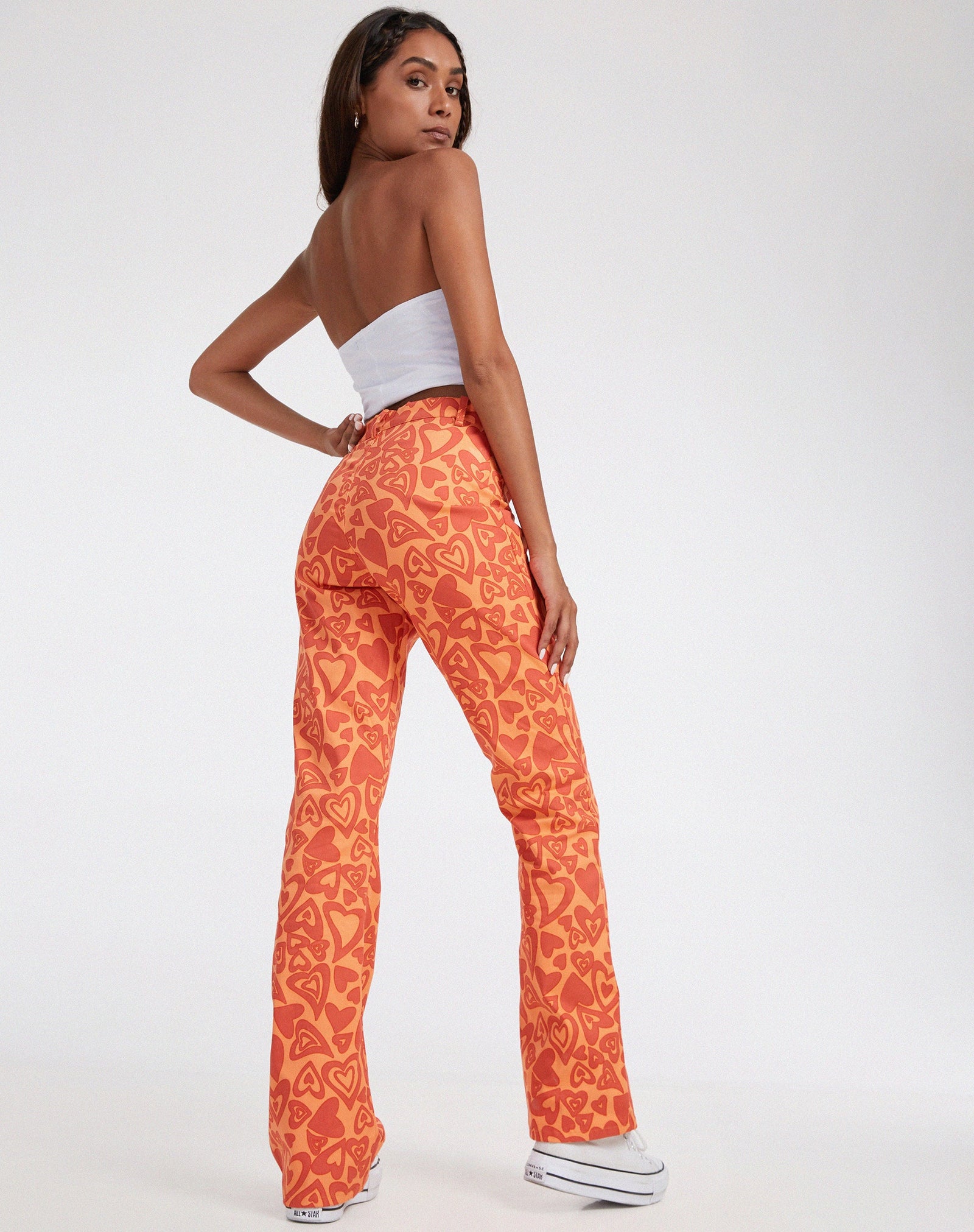 Retro Print Jersey Flared Trousers  Nasty Gal